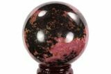 Polished Rhodonite Sphere - Madagascar #95057-1